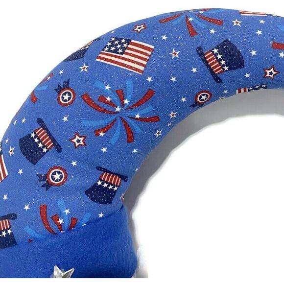 Patriotic Front Door Wreath Half Moon Window Wall Decor 16.5" x 15" - Picture 3 of 8